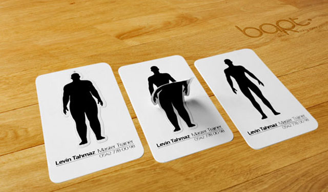 Weight Loss Before & After Fitness Trainer Card // 255 Creative & Unique Business Cards Design Inspiration & Ideas