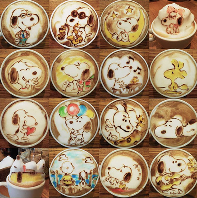 Colorful Snoopy Latte Coffee Art Design // Creative 3D Coffee Latte Art Pictures, Images & Designs
