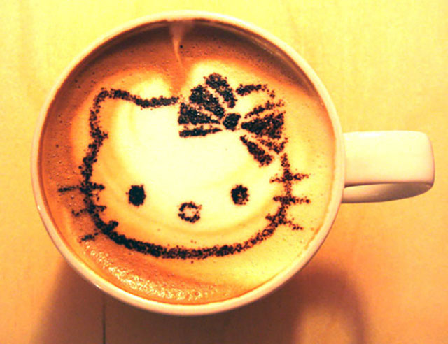Hello Kitty Coffee Art Design // Creative 3D Coffee Latte Art Pictures, Images & Designs