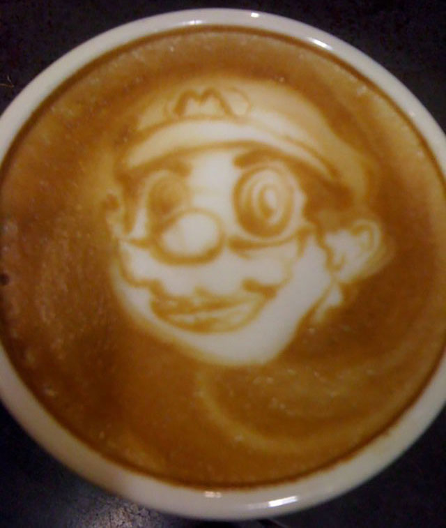 Super Mario Coffee Art Design // Creative 3D Coffee Latte Art Pictures, Images & Designs