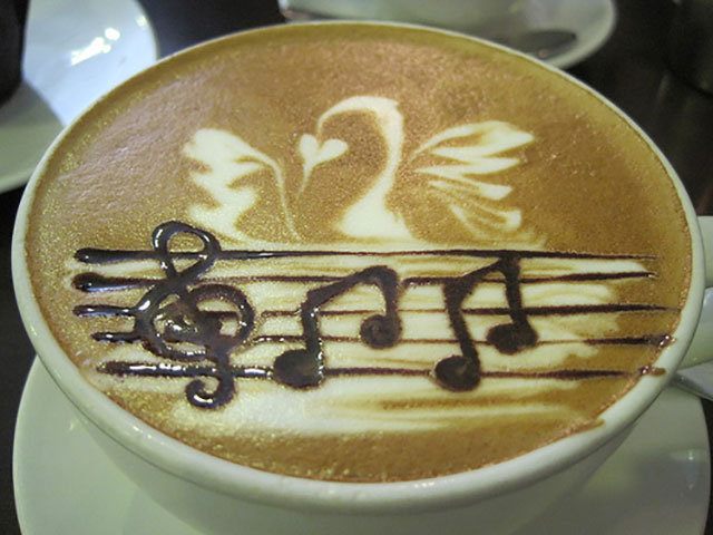 Musical Score Coffee Art Design // Creative 3D Coffee Latte Art Pictures, Images & Designs