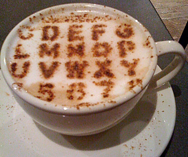 Alphabets Coffee Art Design // Creative 3D Coffee Latte Art Pictures, Images & Designs