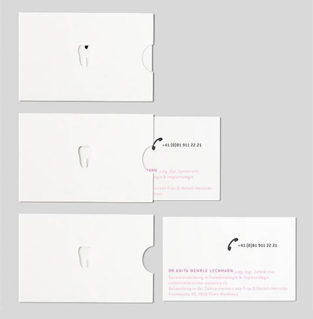 Dentist Cavity Repair Business Card // 255 Creative & Unique Business Cards Design Inspiration & Ideas