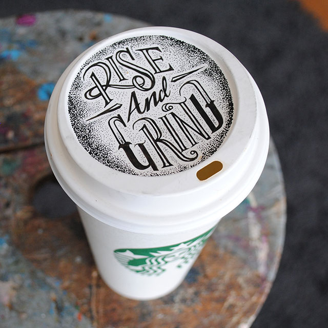 Rise And Grind : Starbucks Coffee Cup Art Sharpie // Best Tumblr Illustration Blogs & Art Portfolio