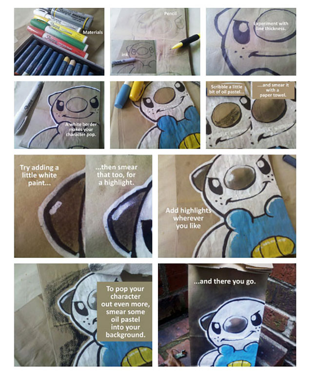 Sharpie Dad Lunch Bag Art Projects Tutorial // Best Tumblr Illustration Blogs & Art Portfolio