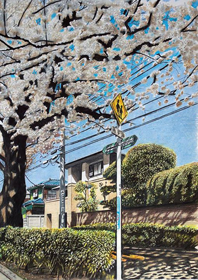 Japanese Neighborhood | Awesome Photorealistic Colored Pencil Drawings, by Ryota Hayashi