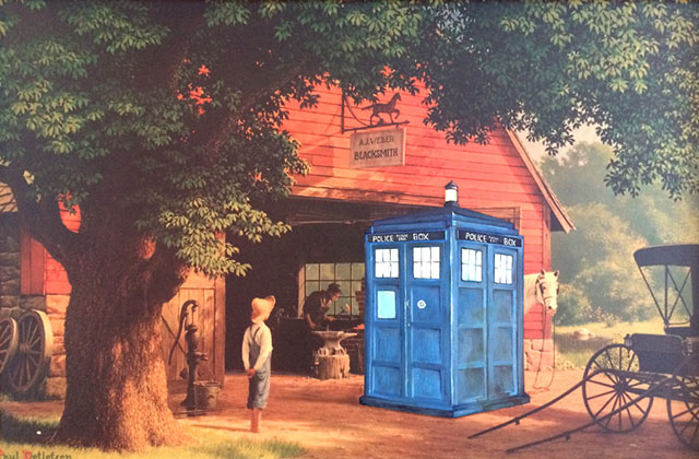 Dr. Who Painting | Thrift Store Paintings Altered & Improved For Sale, By Dave Pollot