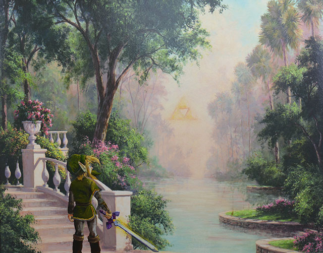 Legend Of Zelda Painting | Thrift Store Paintings Altered & Improved For Sale, By Dave Pollot