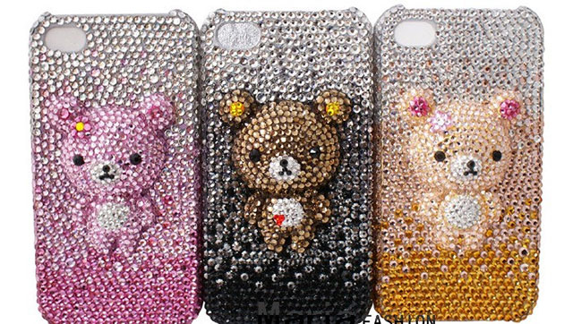 Super Bling Bling Shiny Teddy Bear iPhone Case with Rilakkuma & Friends | 154 Best Cool & Creative iPhone Cases Unique