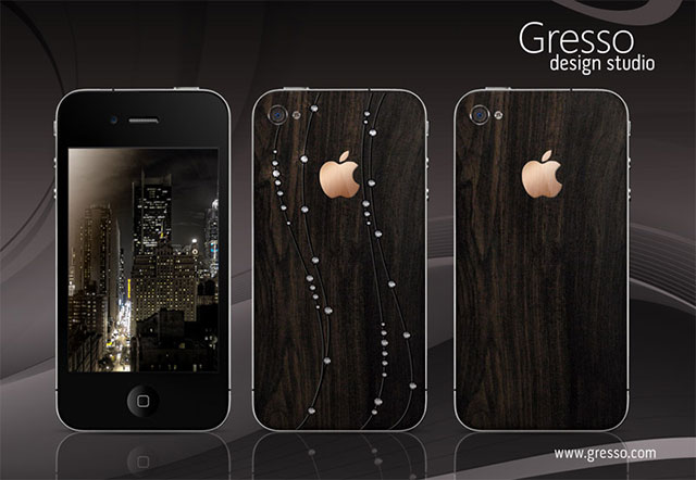 Gresso Luxurious ArtPhone, Made From Solid Blackwood + 18 Karat Gold | 154 Best Cool & Creative iPhone Cases Unique