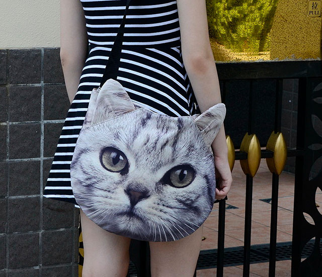 Cute 3D Kitten Bag | Ladies Animal Shopping Bags With Face Prints
