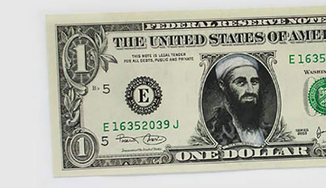 Bin Laden Money | One Dollar Bill Art by Ivan Duval and Jean Sebastien Ides