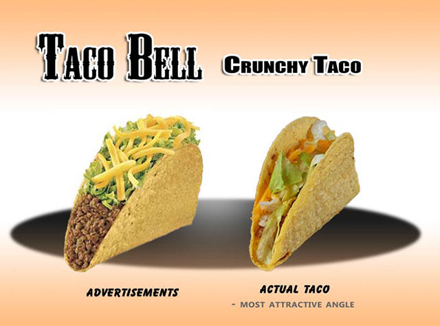 Taco Bell, Cruchy Taco | Shocking Fast Food Comparison Pictures & Photos