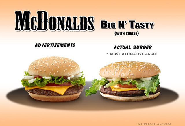 McDonald Big N' Tasty With Cheese | Shocking Fast Food Comparison Pictures & Photos
