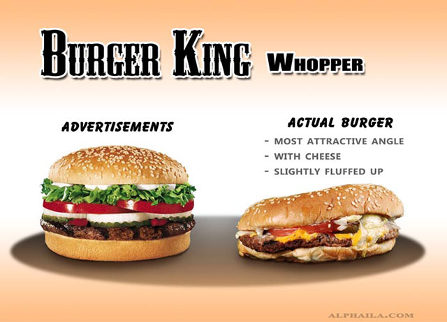 Burger King Whopper | Shocking Fast Food Comparison Pictures & Photos