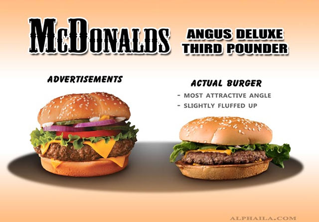 McDonalds Angus Deluxe Third Pounder | Shocking Fast Food Comparison Pictures & Photos