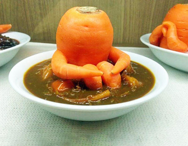 Carrot In Soup // Funny Exotic Fruits And Vegetables Photos