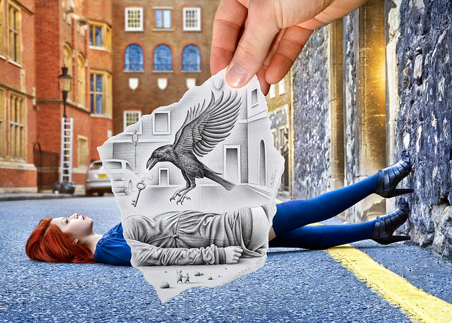 Key & Raven Photos // Pencil Photography Drawing, Pencil vs Camera Ideas by Ben Heine