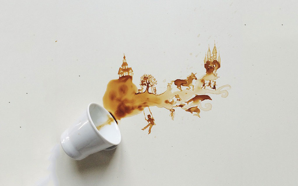 Spilled Coffee Art Will Grab You By The Horns