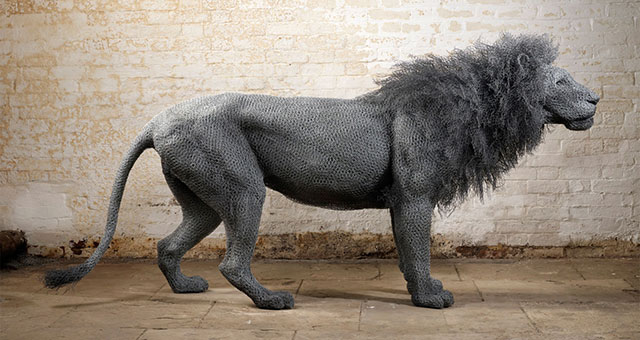 Wire Lion Sculpture Artwork | 10 Creative & Famous Lion Sculptures Outdoor Art