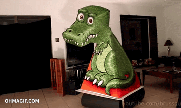 Following Dinosaur Head | 23 Best Cool Optical Illusions Images (GIF) in 3D With Amazing Color