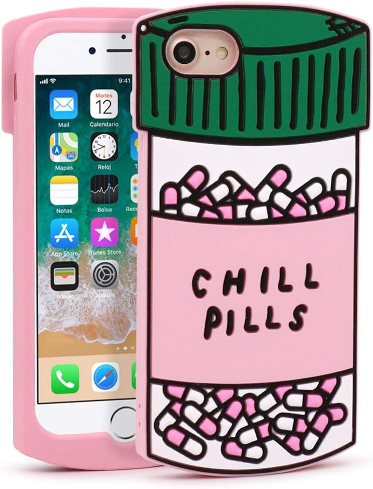 181 Coolest Creative iPhone Cases Make Your Phone Unforgettable Forever 165 Cute iPhone SE 2020/ SE 2022 Case, Chill Pills iPhone 6/ 6s/ 7/8 Case, Capsule Bottle Funny 3D Cartoon Soft Silicone Shockproof Cover | World's Cutest iPhone Cases For Girls, Ladies, Women