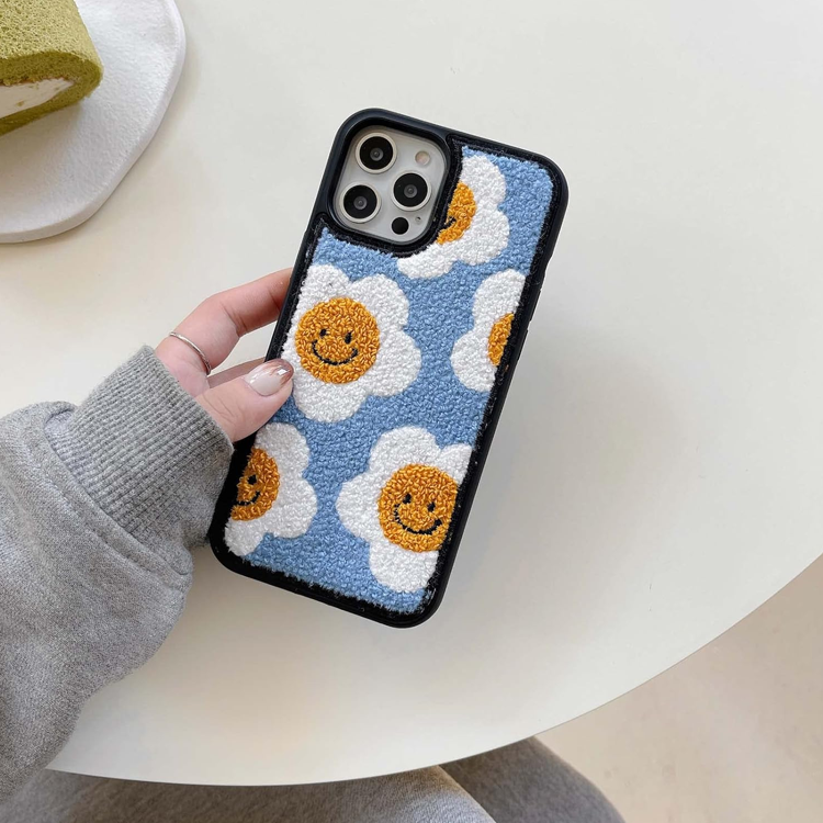 181 Coolest Creative iPhone Cases Make Your Phone Unforgettable Forever 203 Korean Sunflower Phone Case for iPhone 15 Pro Max,Cute Floral Carpet Girly Case for iPhone,Winter Soft Fluffy Protective Furry Case for iPhone 15 Pro Max 6.7''(2023)(Sunflower)