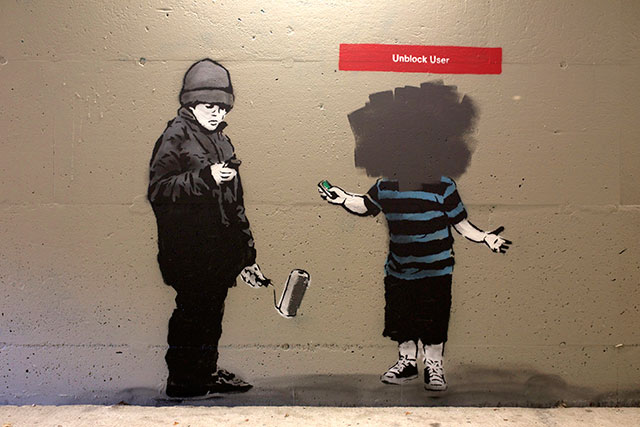 Unblock User | Social Media Street Art, a Sign Of The Times