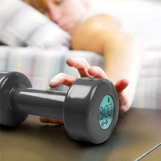 The Shape Up Dumbell Alarm Clock | 10 Best Cool Alarm Clocks For Heavy Sleepers