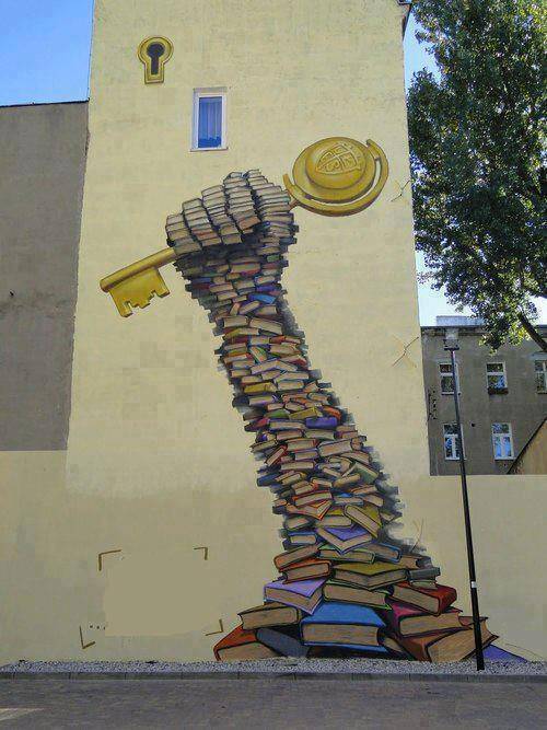 Education Is The Key Mural | 10 Creative 3D Street Art Wall Murals