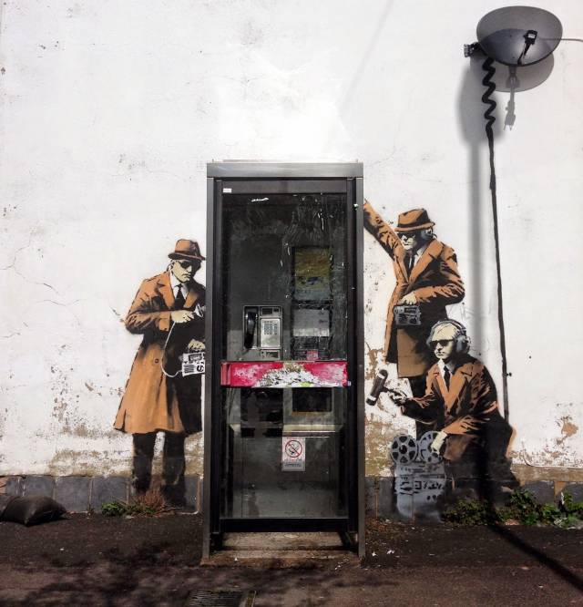 Banksy: Government Agents Spying | 10 Famous & Most Popular Street Art Pieces 2014