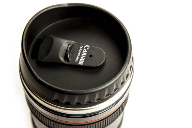 Canon Camera Lens Camera Mug | Top 10 Cool & Creative Best Gifts For Photographers: Funny Camera Gadgets & Accessories Too