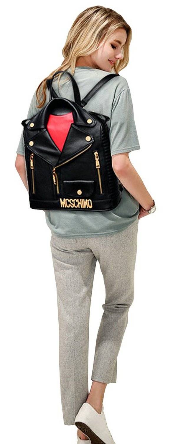 Moschino Leather Bikers Jacket Backpack // 10 Most Unique & Unusual Backpacks