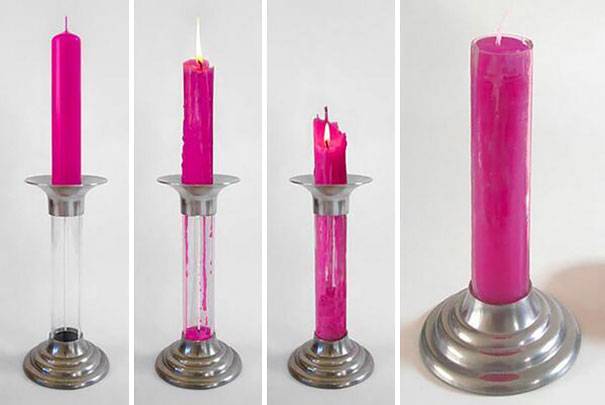 Pink Innovative Reusable Candle // 10 Cool & Creative Candle Designs For Love, Romance & Home Decor