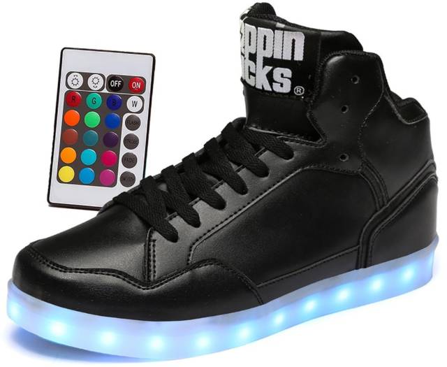 Remote Control Light Up Shoes, Leather // 10 LED Shoes That Light Up At The Bottom And Change Colors Like Crazy