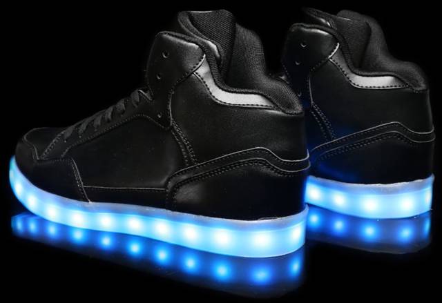 Remote Control Light Up Shoes, Leather // 10 LED Shoes That Light Up At The Bottom And Change Colors Like Crazy