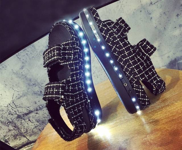 LED Night Light Up Sandals // 10 LED Shoes That Light Up At The Bottom And Change Colors Like Crazy