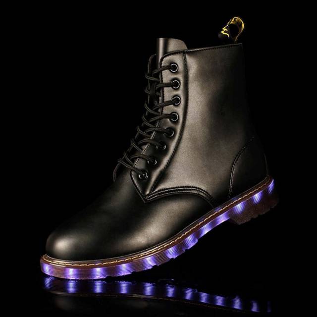 Charging LED Light Up Combat Boots // 10 LED Shoes That Light Up At The Bottom And Change Colors Like Crazy