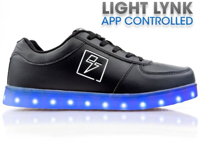 iPhone Controlled, Sound Responsive Light Up Shoes // 10 LED Shoes That Light Up At The Bottom And Change Colors Like Crazy