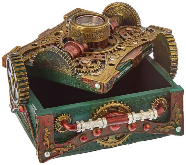 Steampunk Themed Treasure Box With Compass // 10 Creative STEAMPUNK Decor Accessories & Ideas That Will Change Your Timeline Forever