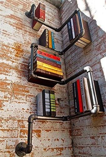 Steampunk Style Steel Pipe Bookcase // 10 Creative STEAMPUNK Decor Accessories & Ideas That Will Change Your Timeline Forever