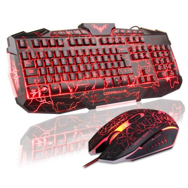 Ultra Cracked LED Backlit Adjustable Keyboard With Mouse // 10 Unique & Cool Computer Keyboards That Will Transform Your Computing Forever