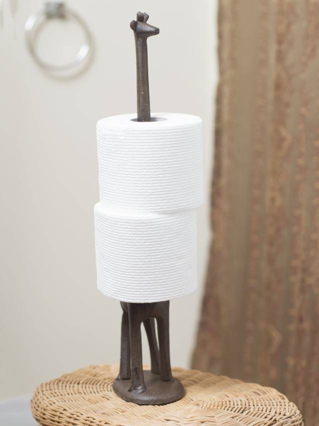 Decorative Giraffe Toilet Paper Holder // 10 UNIQUE Toilet Paper Holder Designs That Will Transform Your Bathroom Forever