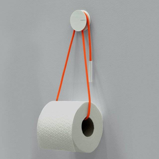 The Diabolo Toilet Roll Holder // 10 UNIQUE Toilet Paper Holder Designs That Will Transform Your Bathroom Forever