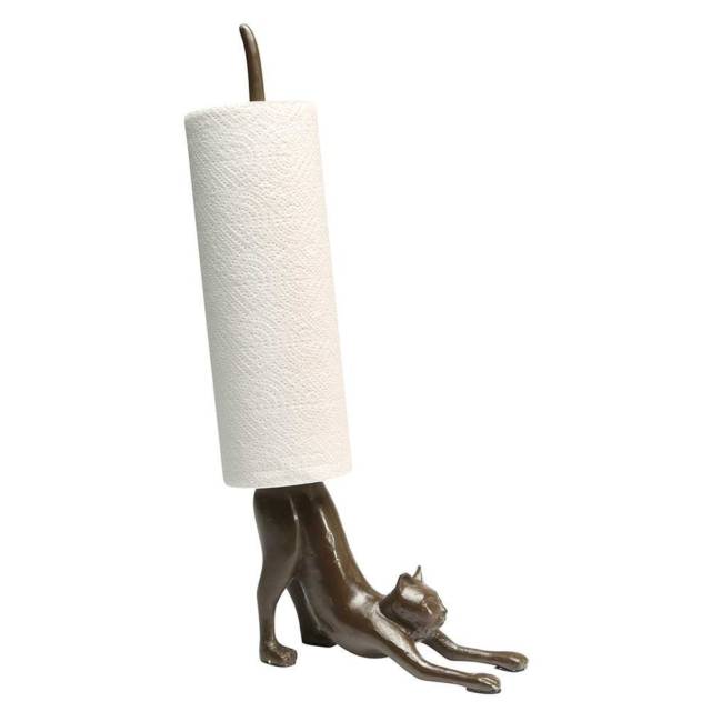 Stretching Cat Iron Toilet Paper Holder // 10 UNIQUE Toilet Paper Holder Designs That Will Transform Your Bathroom Forever