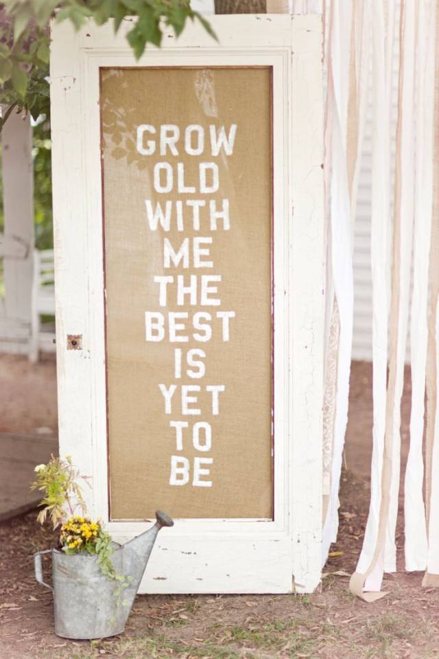 Age Together: Grow Old With Me The Best Is Yet To Be // 10 Rustic Old Door Wedding Decor Ideas For Outdoor Country Weddings