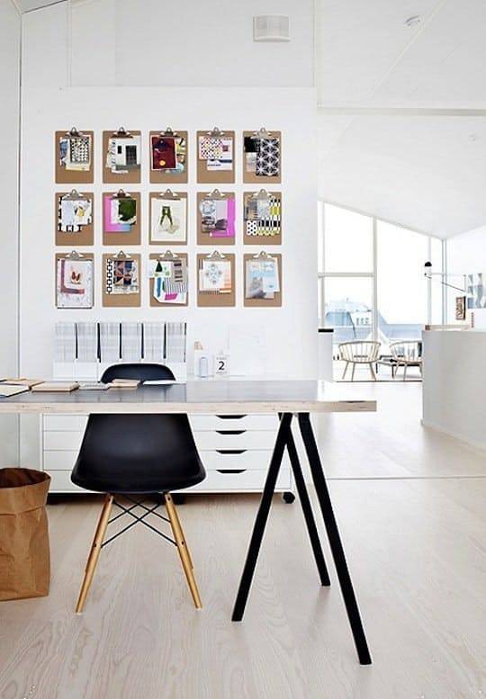 Office Clipboard Wall Decorations // 10 Creative Office Space Design Ideas