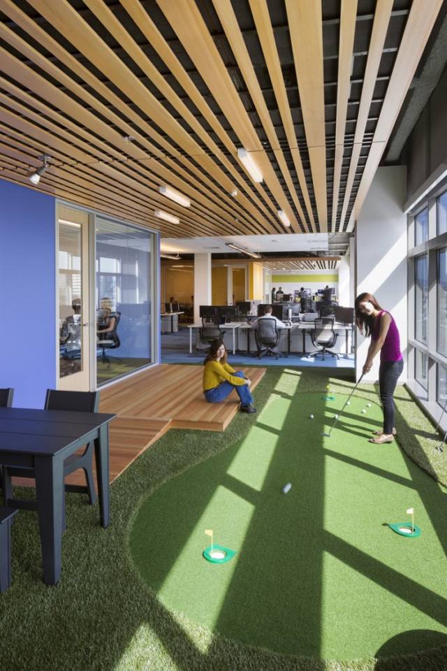 Office Putting Mini Golf Course // 10 Creative Office Space Design Ideas