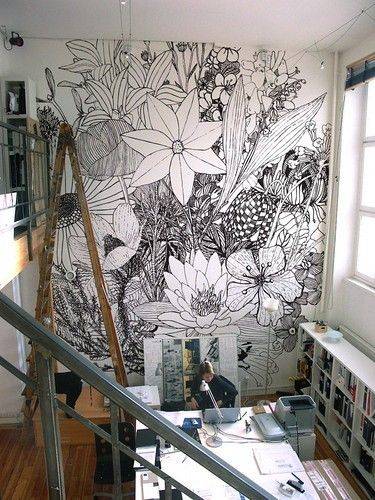 Office Sharpie Wall Art // 10 Creative Office Space Design Ideas