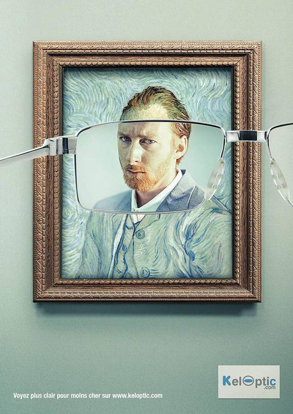 Van Gogh, KelOptics Eyewear Print Ads // Creative Print Ad Campaigns & Advertisements